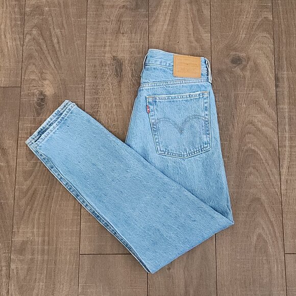 Levi's Sky Blue Straight Leg Denim Pants - Picture 1 of 11